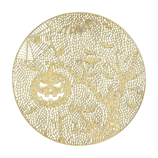 Décorations d'Halloween Décoration de Restaurant Extérieur Tête de Citrouille d'Halloween Creuse Tapis de Souper en Pvc Tapis de Table Familial Hôtel Restaurant Western Nourriture Western Décorations Mathématiques pour la Maison