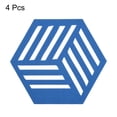 thumbnail image 3 of Uxcell Felt Coasters, Hexagon Mat Pad Coaster for Drink Cup Pot Bowl Vase, Sky Blue 4 Pack, 3 of 5