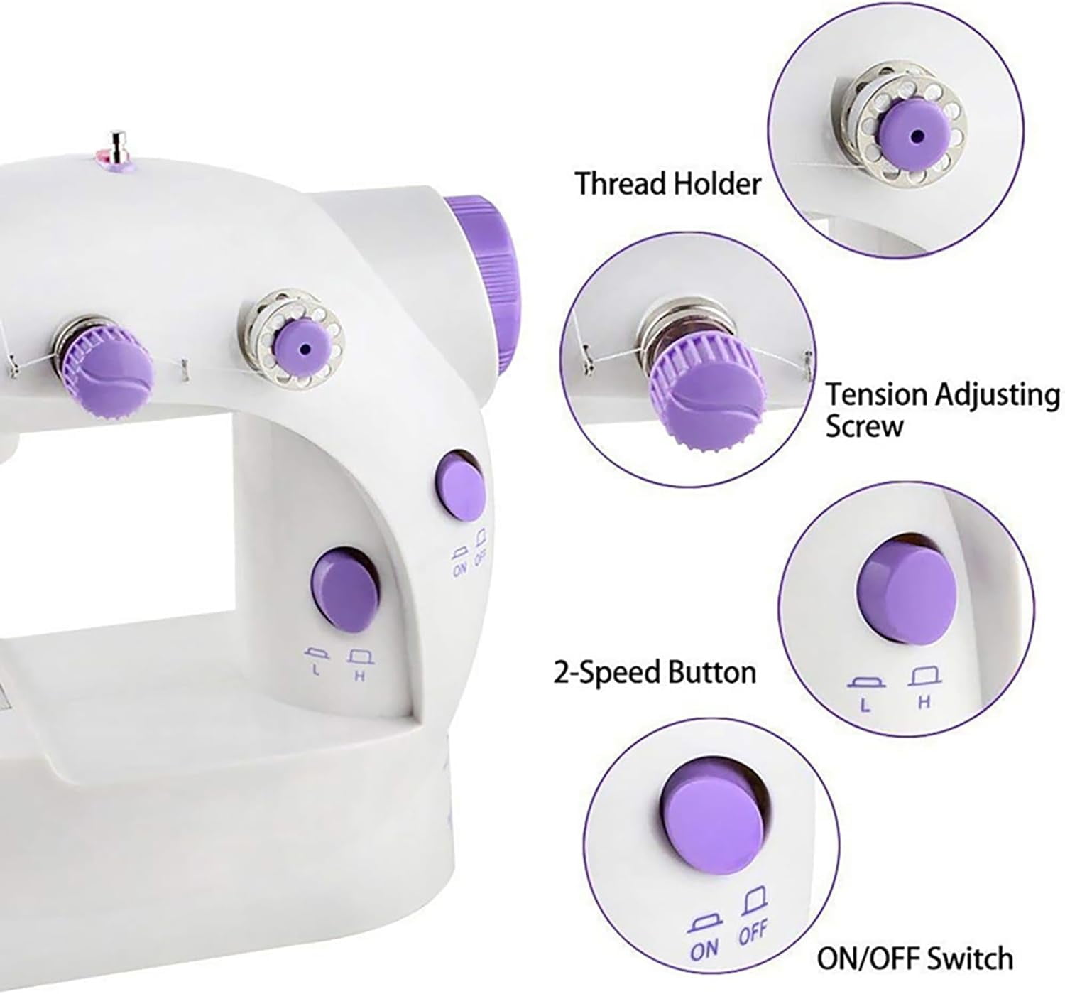 Mini Sewing Machine with Extension Table, Portable Dual Speed Sewing Machine for Beginners, Best Gift for Adults and Kids Women Household