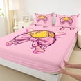 thumbnail image 5 of Erosebridal Pink Drip Softball Queen Sheet Sets, Cute Sport Bed Set for Girls, 4 Pieces, 1 Flat Sheet, 1 Fitted Sheet and 2 Pillowcases, 5 of 6