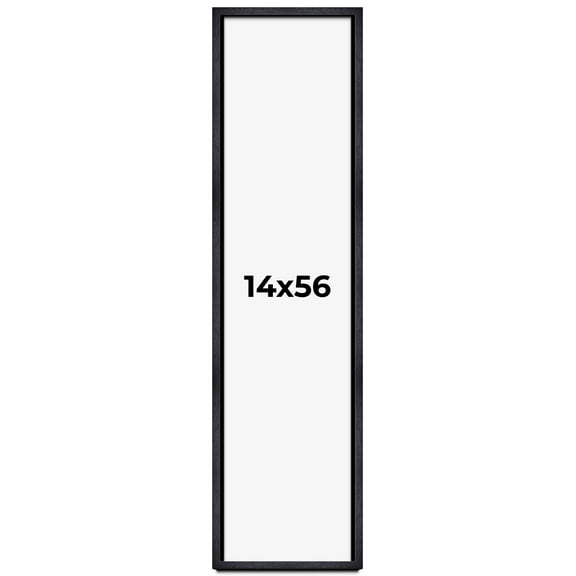 14x56 Shadow Box Frame Black | 1 Inches Deep Real Wood Farmhouse Shadowbox Display Frame | UV