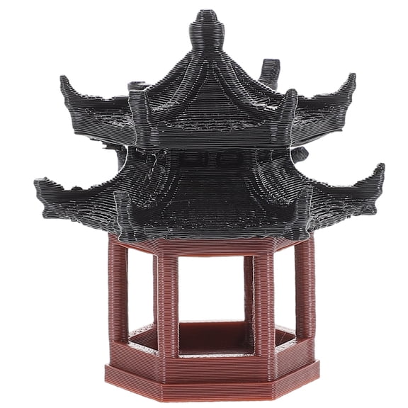FRCOLOR Mini Hexagon Pavilion Figurine Miniature Pagodas Statue Outdoor Mini Japanese Garden Decor Fish Tank Ornament And Micro Landscape Ornaments