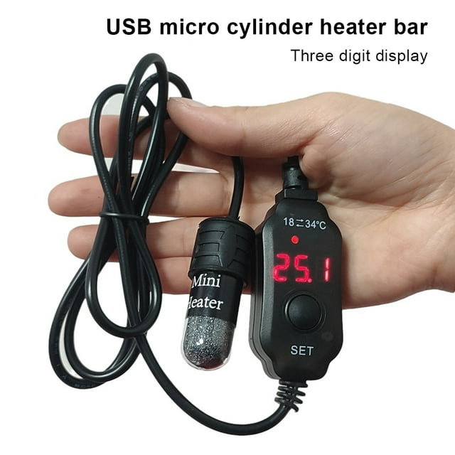 Réchauffeur de Réservoir à Poisson Électrique Écran Numérique Bouton de Commande Température Réglable Remplacement Aquarium Chauffe Bâton de Chauffage