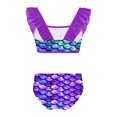thumbnail image 2 of RUNQHUI Little Gilrs Two Pieces Fish Scales Tankini Swimsuits Ruffle Top Bottoms Bathing Suit Purple 10, 2 of 6