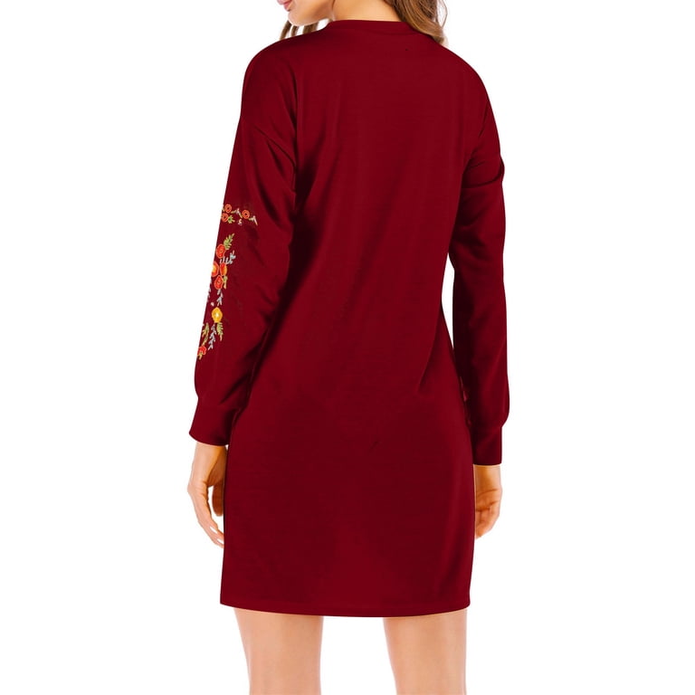 green emerald velvet dress Nova Crewneck Sweatshirt Dress main image 1