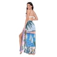 thumbnail image 3 of FORMRS Womens Long Sarong Beach Wrap Semi-Sheer Bikini Skirt Bathing Swimsuit Cover Up, Purple Seaside, 3 of 7