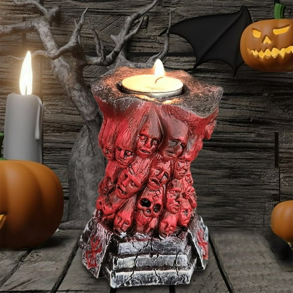 Skeleton Candle Holder | Black Pillar Candle Holder For | Candlestick Ceramic Pillar Candle Holder Vintage Candle Tealight Candle Holder Centerpiece Advent Pillar Candle Holder