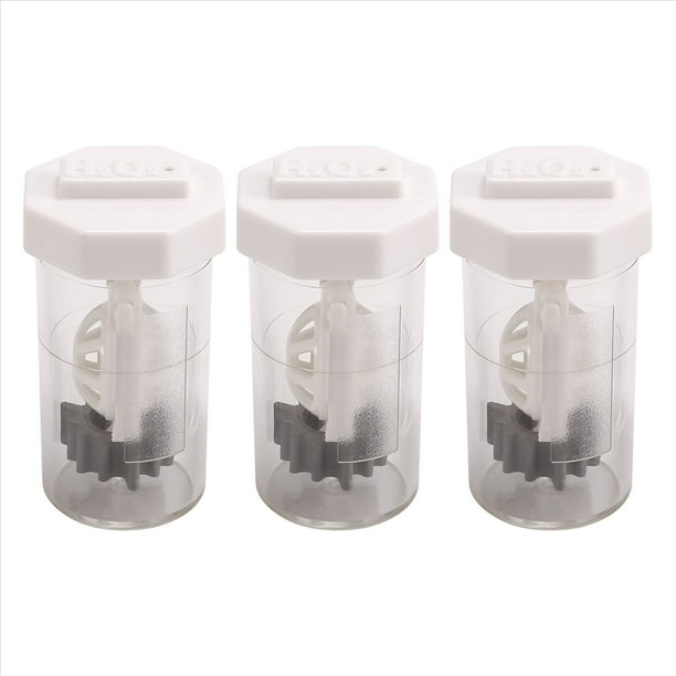 Limpiador PortáTil de Estuches para Lentes de Contacto con PeróXido de HidróGeno de 3 Piezas, MáQuina Lavadora con Clip RíGido para Lentes de Contacto Esclerales Oculares