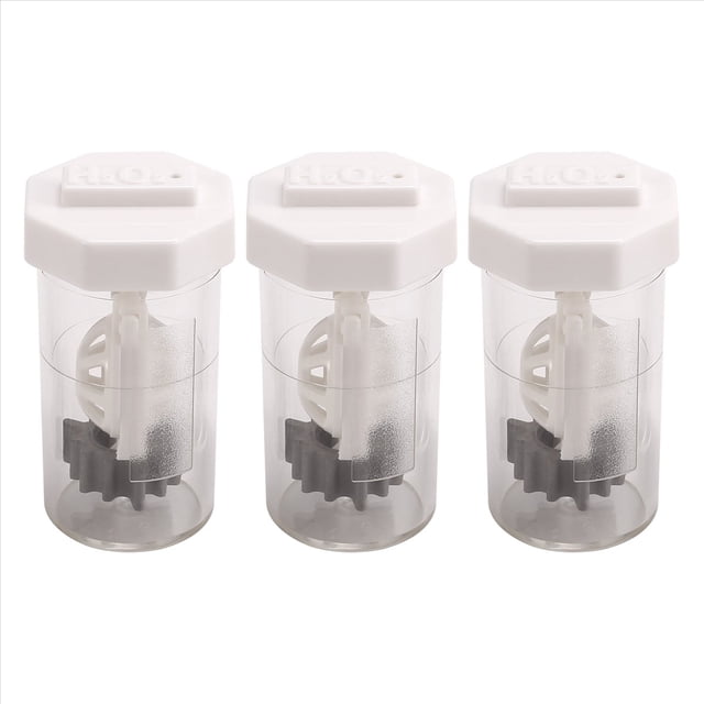 Limpiador PortáTil de Estuches para Lentes de Contacto con PeróXido de HidróGeno de 3 Piezas, MáQuina Lavadora con Clip RíGido para Lentes de Contacto Esclerales Oculares