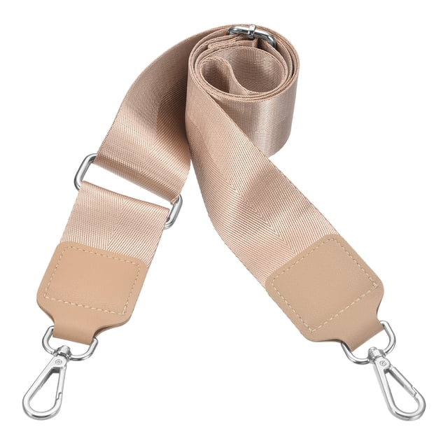 Correas de bolso de reemplazo cruzadas Uxcell, correa de hombro ancha ajustable con extremos de cuero para bolso de mano, bolsa de lona, caqui (hebilla plateada)