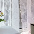 thumbnail image 2 of 1/2Pcs Bedroom Living Room Sheer Lace Mesh Curtain Embroidered Floral Voile Valance Window Drapes, 2 of 7