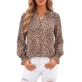 thumbnail image 3 of Fantaslook Floral V Neck Blouses for Women Loose Lined Flowy Shirts Trendy Smocked Cuff Long Sleeve Tops, 3 of 9
