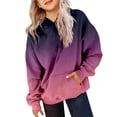 thumbnail image 4 of Gyujnb Long Sleeve Gradient Brushed Lined Warm Hoodie Featuring Front Pocket Loose Casual Daily Top (Unisex),9-10 Years, 4 of 5