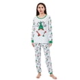 thumbnail image 3 of Franhais Christmas Family Pajamas Matching Set Santa Claus Print Long Sleeve Tops and Pants Sleepwear Soft Nightwear, 3 of 10