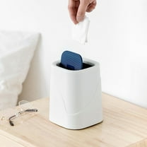 AuroraX Small Office Desk Trash Can Stylish White 2.6L Garbage Can Contemporary Plastic Trash Bin for Home Bedroom Dormitory