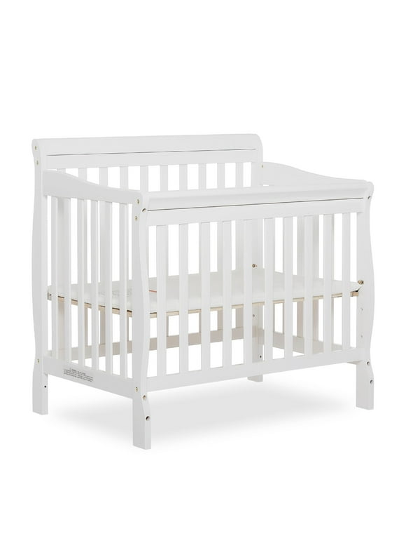 Dream On Me Aden 4-in-1 Convertible Mini Crib In White, Greenguard Gold Certified