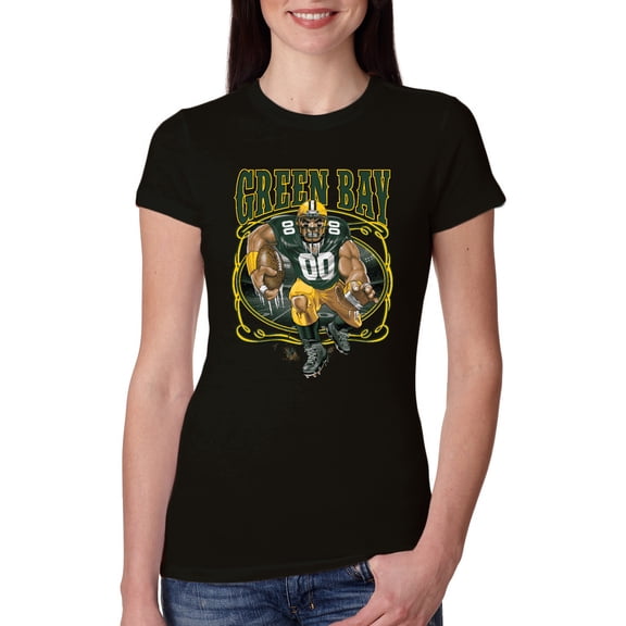 Wild Bobby, Green Bay Fan | GB Fantasy Football ,Sports, Women Slim Fit Junior Tee, Black, Small