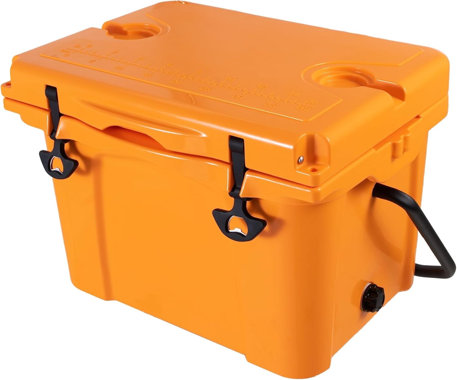 Elleree 25 Quart Hard Cooler Box, Portable Ice Chest with Bottle Opener, Cup Holder & Ruler,Heavy-Duty Ice Cooler for Camping, Fishing, Picnic, Beach