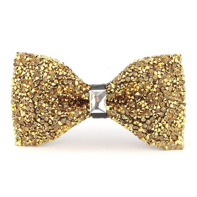 Pajarita de boda estilo coreano con diamantes de imitación estrellados para banquetes Pajarita de diamantes con incrustaciones de diamantes para hombre