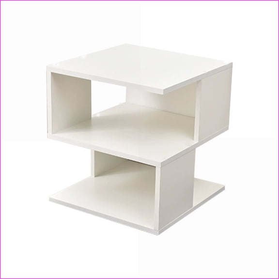 Bookshelf, Modern Minimalist 2-Layer Open Shelf | Cream White | Engineered Wood