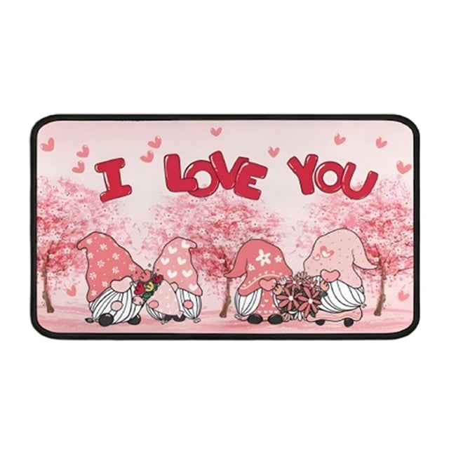 Valentines Day Decorations for The Home,Seasonal Welcome Mat Non Slip Entryway Floor Rug Front Door Valentine Design Indoor and Outdoor Use