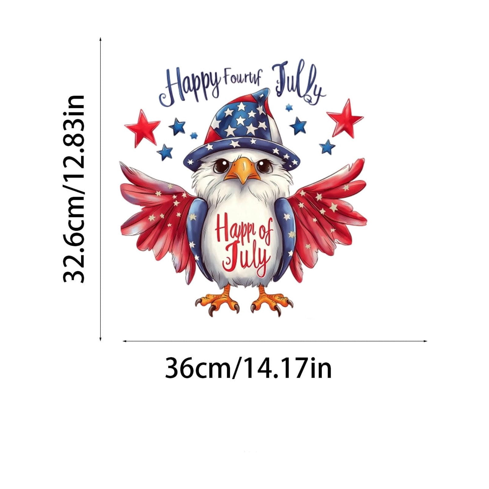 4th of July Window Clings Patriotic Bald Eagle American Flag Stickers - Large Double Sided Reusable Independence Day Decorations for Home Glass