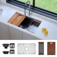 thumbnail image 4 of Strictly Sinks 32” Undermount Workstation Kitchen Sink - Stainless Steel 16 Gauge Single Bowl Sink, 4 of 10