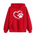 thumbnail image 5 of HAOTAGS Girls Graphic Print Hoodie (2-14) Long Sleeve Hooded Sweatshirt with Pocket Red Size 4T, 5 of 8