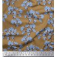 thumbnail image 1 of Soimoi Rayon Fabric Yellow Blue Flower Floral Decor Fabric Printed Yard 42 Inch Wide, 1 of 3