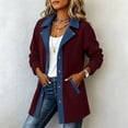 thumbnail image 6 of WAGUTH Women's Corduroy Denim Patchwork Jacket Lapel Collar Button Down Casual Mid Length Coat with Pockets for Fall Winter Daily Wear, 6 of 7