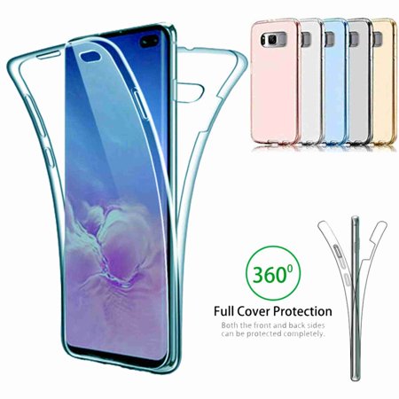 Dteck Case For Samsung Galaxy S8, Ultra Thin Clear Case 360 Coverage Full Body Protective Shell Shockproof Front and Back Crystal Soft Silicone Rubber Case Cover, Blue