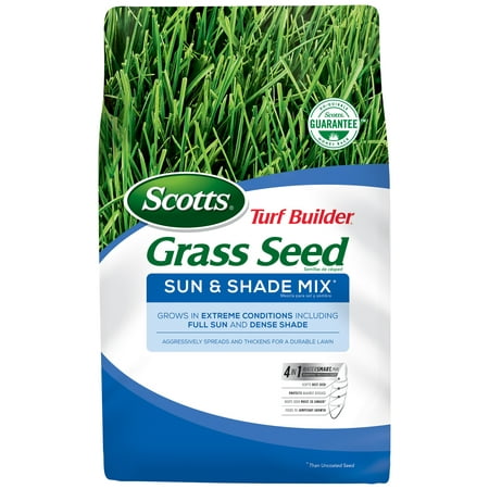 Scotts Turf Builder Grass Seed Sun & Shade Mix, 3 lbs, Seeds up to 1,200 sq. (Best Rye Grass Seed For Deer)