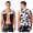Black-A, variant on inhzoy Men's Cow Printed Vest Halloween Costume V-Neck Waistcoat Cardigan Tops Black XL