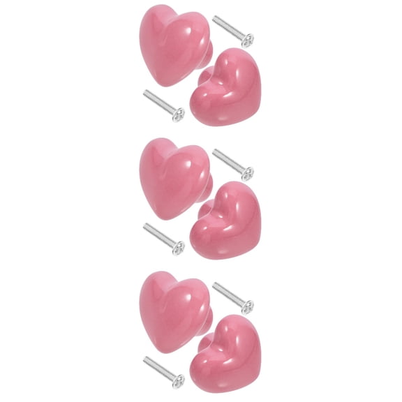 MLINS 6-Pack Heart-Shaped Ceramic Drawer Knobs for Dressers, Kitchen Cabinets, Furniture Handles, Decorative Pulls
