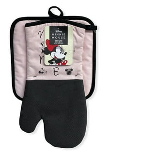 Hedley & Bennett Mickey Check Oven Mitts in Pink/Red