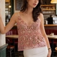 thumbnail image 3 of Babysbule Women's Summer Tank Party Heavy Industry Sequin Nail Bead Suspender V-neck Top, 3 of 5