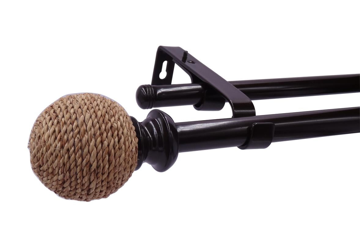 Upton 72" 144" Adjustable Double Curtain Rod With Decorative Finials