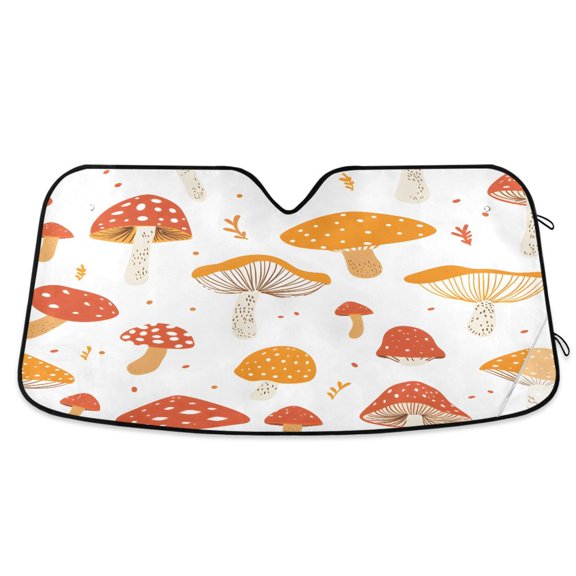 ALAZA Cute Mushrooms Windshield Sun Shade Car Foldable Visor Block UV Rays Protector 55"x27.6"