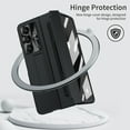 thumbnail image 6 of ELEHOLD Luxury Case for Samsung Galaxy Z Fold 7 , Rugged PC Shell with Built-in Screen Protector Hidden Kickstand Hinge Protection Support Wireless Charging Shockproof Full Body Case,Black, 6 of 7