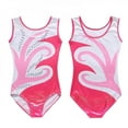 thumbnail image 2 of Ballet Gymnastics Dance Jumpsuit Sparkle Patchwork Sleeveless Ballet Practice Leotards Sportswear Bodysuit For Girls Pink, 2 of 6