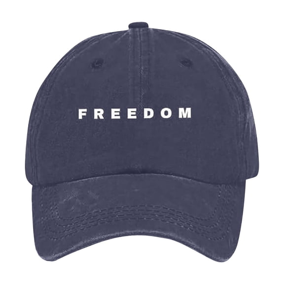 Freedom Embroidered Distressed Baseball Cap – Vintage Washed Cotton Hat, Adjustable Streetwear Hat for Men and Women