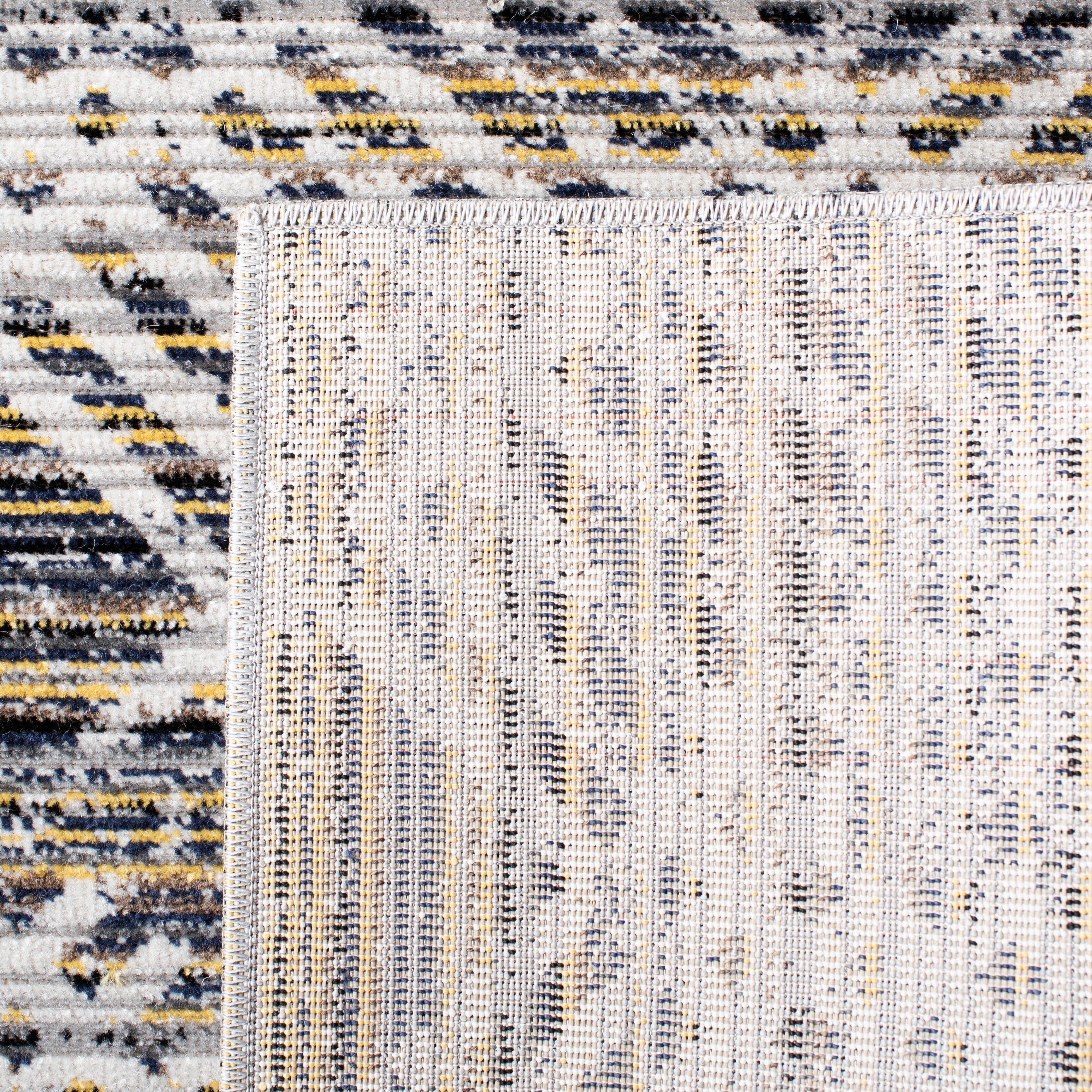 SAFAVIEH Montage Hedley Geometric Indoor/Outdoor Area Rug, Dark Grey/Grey, 5'1" x 7'6"