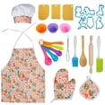 thumbnail image 1 of POINTERTECK 26Pcs Kids Cooking and Baking Set Chef Role Play Costume Set with Apron Chef Hat Cooking Baking Tools, 1 of 7