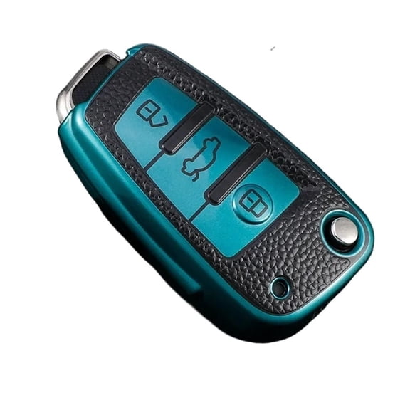 Leather TPU Car Folding Key Cover Case Compatible for Audi A3 8L 8P A4 B6 B7 B8 A6 C5 C6 4F RS3 Q3 Q7 TT 8L 8V S3 Key Fob Shell Accessories Keychain