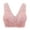 Pink, variant on Womens Bras Fashion Pattern Front Buckle Wirefree Bralette Comfort Plus Size Everyday Underwear Beige