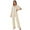 Beige, variant on XBASW Womens Pajamas Set Button down Sleepwear Short Sleeve Nightwear with Long Pants Spring Cotton PJS Outfit S-XL