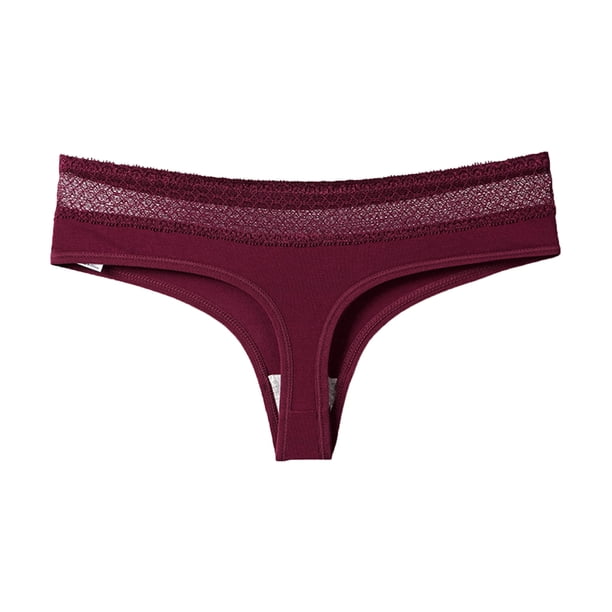 Gibobby Calzoncillos sexy Tanga de mujer Deportes Algodón Sexy Tanga Fitness Deportes Bragas(Vino,M)
