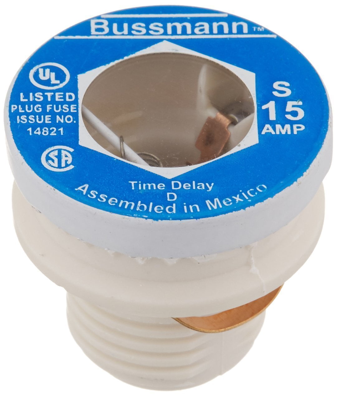 Bussmann Tamper Proof Plug Fuse Dual Element, Type S 15 Amp 125 V Industrial Strength Box / 10