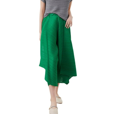 SNKSDGM Women s Plus Panties for Women Pack Lace Womens Sweatpants Joggers Baggy Pleated Wide Leg Pants Women s Kelp Pants Fashionable High Waist Drape Loose Plus Size Cropped Pants