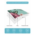 thumbnail image 5 of Quilts King Size, Tropical Soft Comforter Bedding Set for Bed, Pink Floral Green Palm Leaf Aqua Watercolor Lightweight Quilted Bedspread with Pillow Cover(2 Pieces) for All Season, 96x106 Inch, 5 of 6